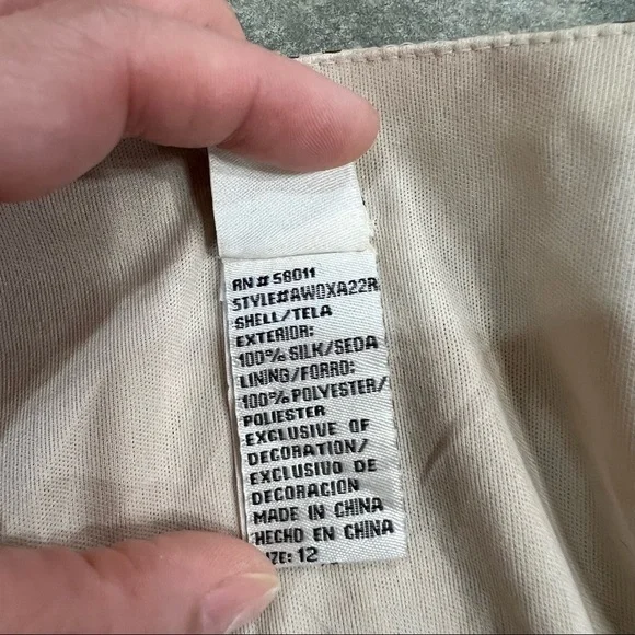 Sangria Womens Sz 12 Silk Dress Beaded Floral Boho Cottagecore Y2K Phoebe Buffay - Picture 8 of 12